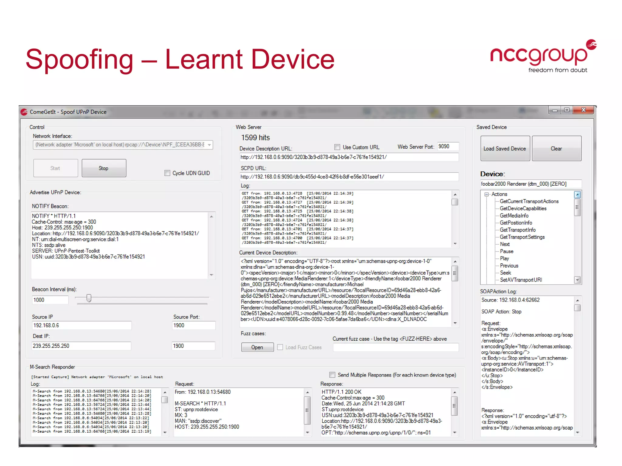 Spoofing – Learnt Device
 