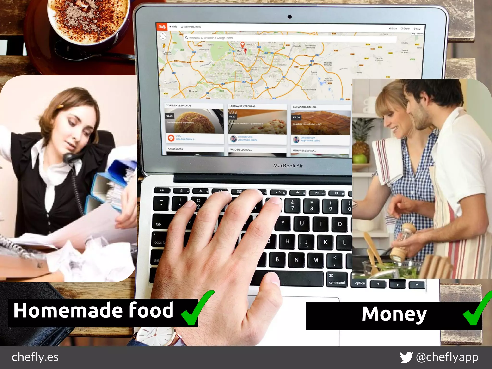 chefly.es @cheflyapp
MoneyHomemade food
 