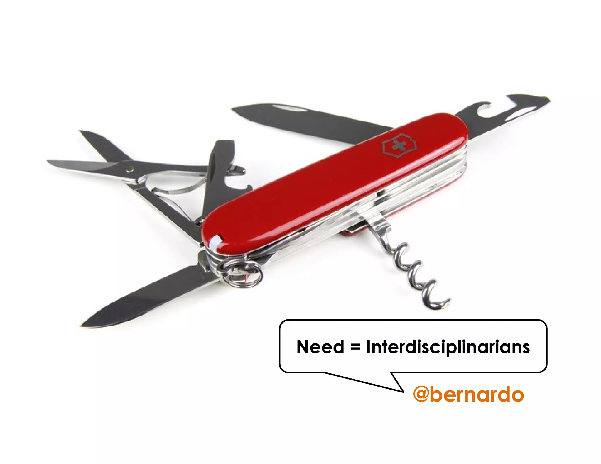 Debilidad
Procesos de Ingeniería de Sistemas
Personas
con competencias
Organización
@bernardo
Need = Interdisciplinarians
 