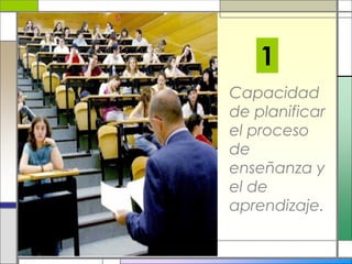 Capacidad
de planificar
el proceso
de
enseñanza y
el de
aprendizaje.
1
 