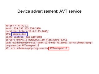 Device advertisement: AVT service
 