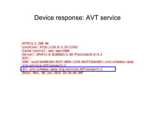Device response: AVT service
 