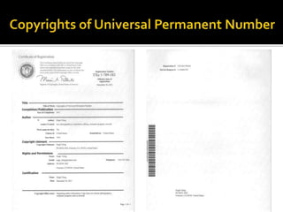 Universal Permanent Number