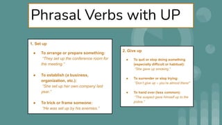 Comprehensive Guide to Phrasal Verbs with UP and OFF for English ...