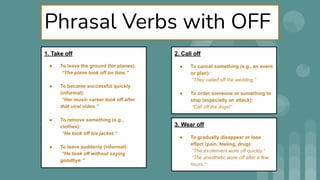 Put Off Example Comprehensive Guide to Phrasal Verbs with UP and OFF for English ...