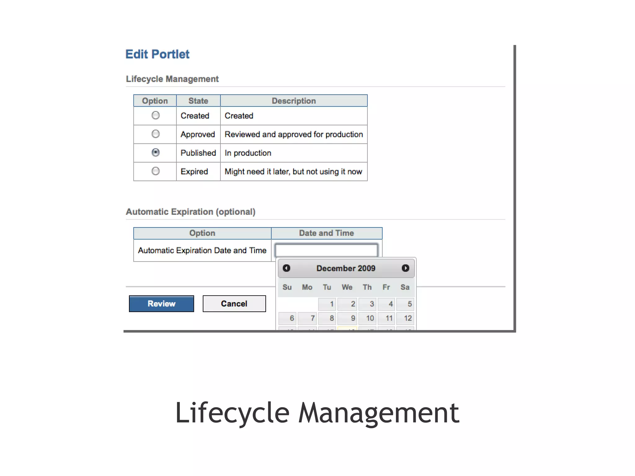 Lifecycle Management
 