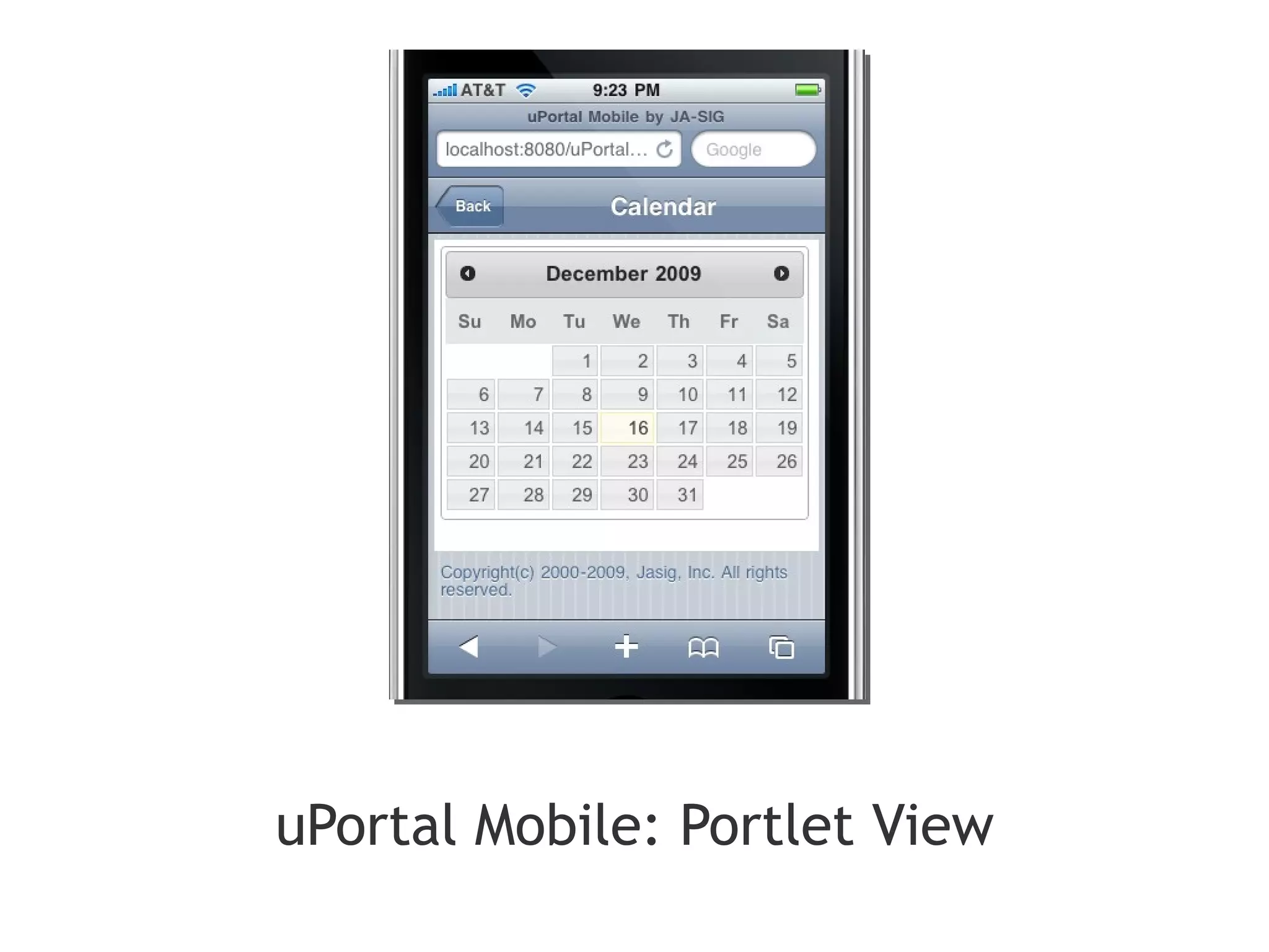 uPortal Mobile: Portlet View
 