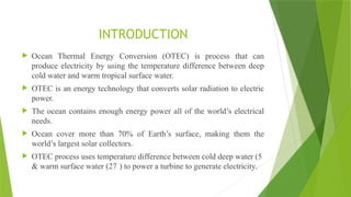 Unit Process OCEAN THERMAL ENERGY CONVERSION | PPTX