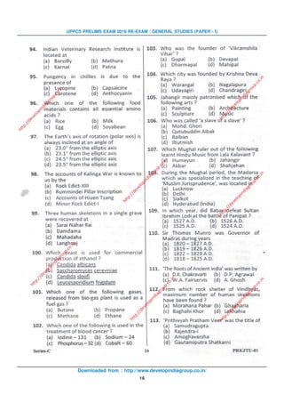 Downloaded from : http://www.developindiagroup.co.in/
16
UPPCS PRELIMS EXAM 2016 RE-EXAM : GENERAL STUDIES (PAPER - I)
http://developindiagroup.co.in
http://developindiagroup.co.in
http://developindiagroup.co.in
http://developindiagroup.co.in
http://developindiagroup.co.in
http://developindiagroup.co.in
http://developindiagroup.co.in
 