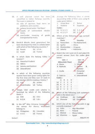 Downloaded from : http://www.developindiagroup.co.in/
4
UPPCS PRELIMS EXAM 2016 RE-EXAM : GENERAL STUDIES (PAPER - I)
http://developindiagroup.co.in
http://developindiagroup.co.in
http://developindiagroup.co.in
http://developindiagroup.co.in
http://developindiagroup.co.in
http://developindiagroup.co.in
http://developindiagroup.co.in
 