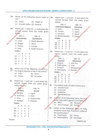 Downloaded from : http://www.developindiagroup.co.in/
6
UPPCS PRELIMS EXAM 2016 RE-EXAM : GENERAL STUDIES (PAPER - I)
http://developindiagroup.co.in
http://developindiagroup.co.in
http://developindiagroup.co.in
http://developindiagroup.co.in
http://developindiagroup.co.in
http://developindiagroup.co.in
http://developindiagroup.co.in
 