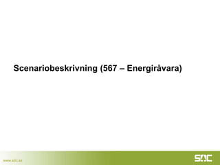 www.sdc.se
Scenariobeskrivning (567 – Energiråvara)
 