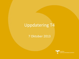Uppdatering T4
7 Oktober 2013

 