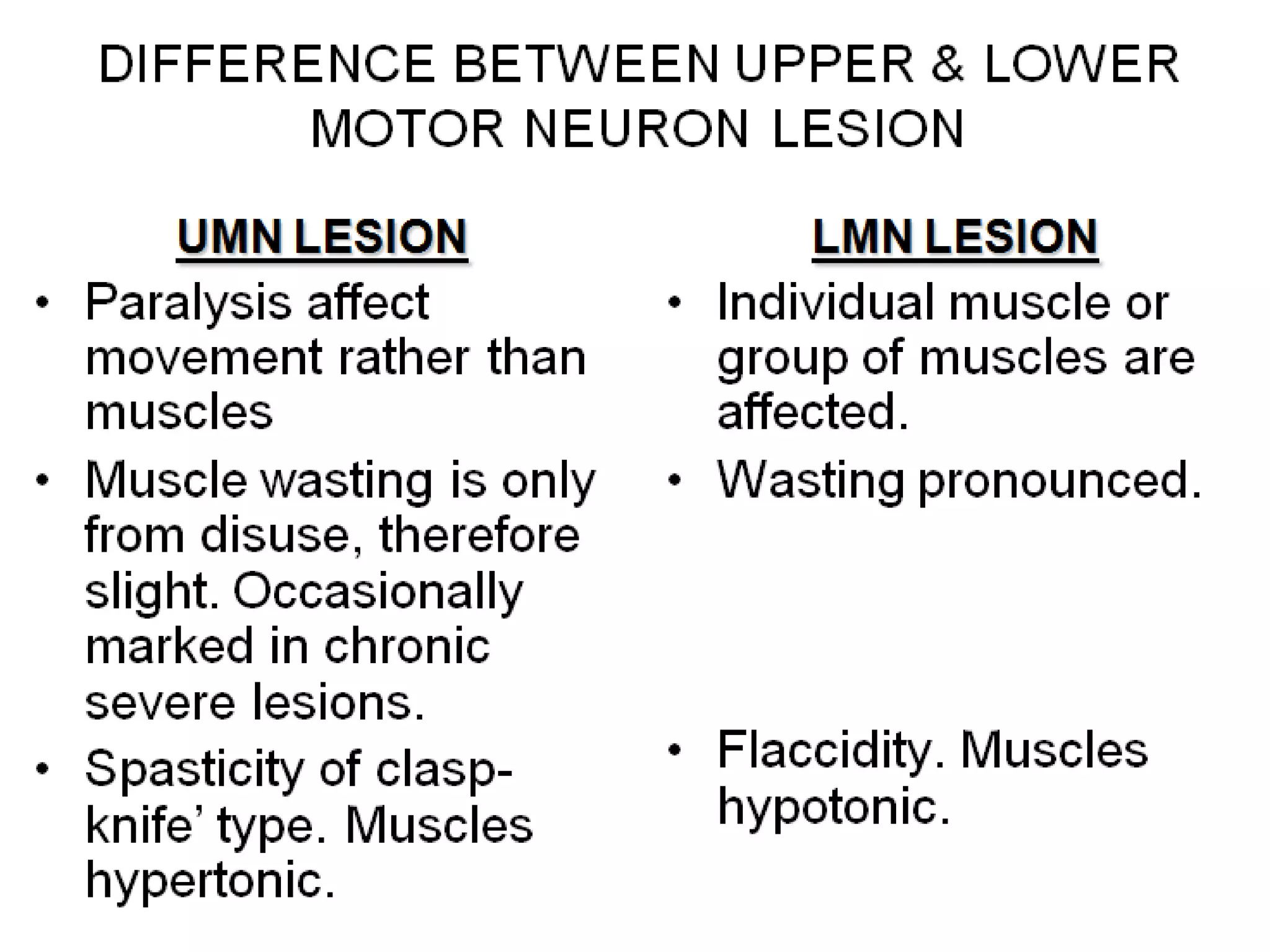 Upper and lower motor neuron