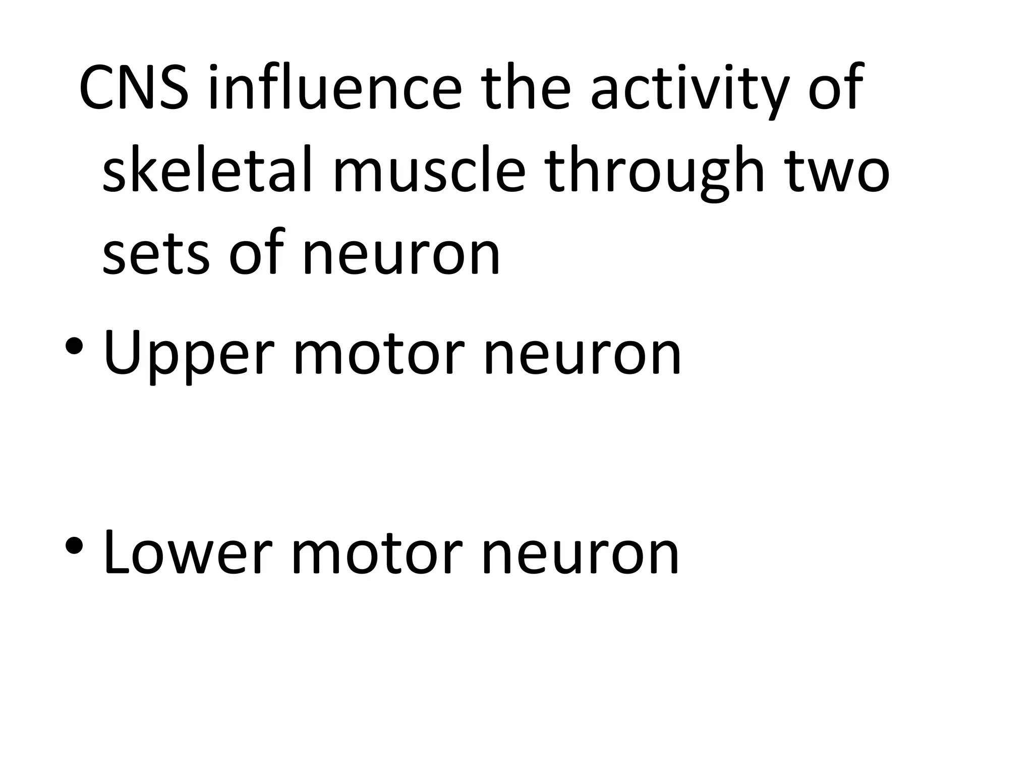 Upper and lower motor neuron