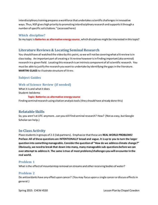 Sample Problem Based Learning Lesson Plan (STEM) | DOCX | Undergraduate ...