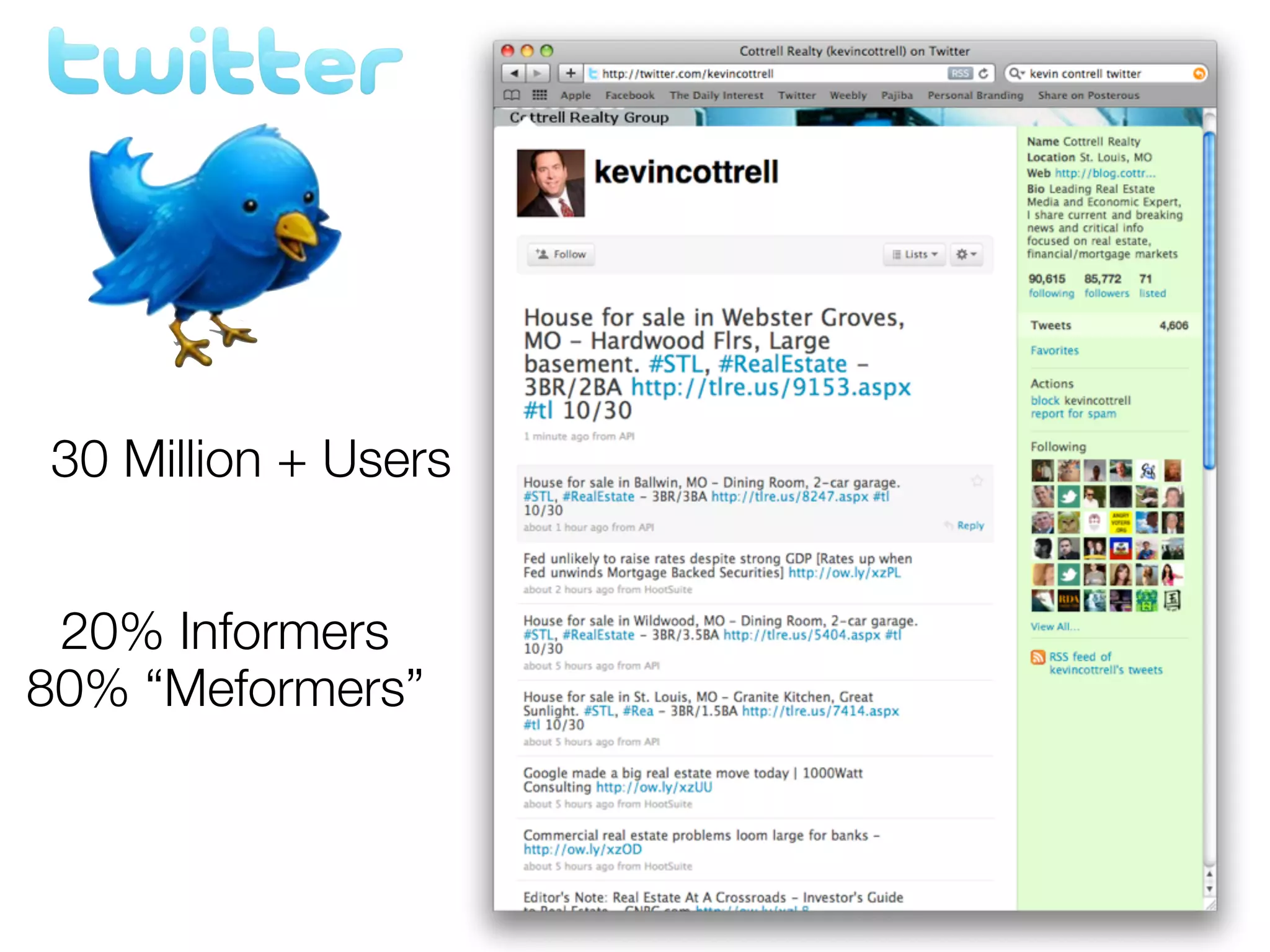 30 Million + Users


 20% Informers
80% “Meformers”
 