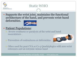 Upper extremity orthotics | PPTX