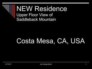 NEW Residence Upper Floor View of  Saddleback Mountain Costa Mesa, CA, USA 