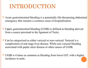 Upper Gastrointestinal bleeding | PPT | Blood Disorders | Diseases and ...