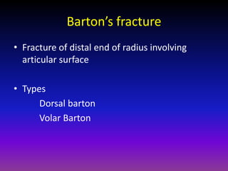 Barton Type Upperlimb fractures bpt | PPTX