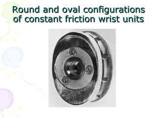 Round and oval configurationsRound and oval configurations
of constant friction wrist unitsof constant friction wrist units
 