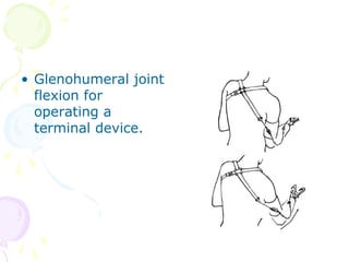 • Glenohumeral joint
flexion for
operating a
terminal device.
 