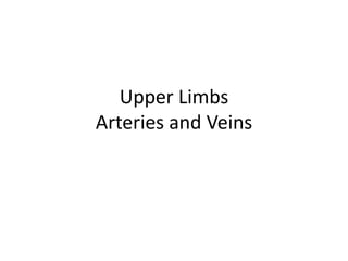 Upper LimbsArteries and Veins 