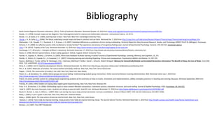 Bibliography
• North Central Regional Education Laboratory. (2011). Traits of Authentic Education. Retrieved October 14, 2010 from www.ncrel.org/sdrs/areas/issues/content/cntareas/science/sc500.htm
• Novak, J. D. (1990). Concept maps and vee diagrams: Two metacognitive tools for science and mathematics education. Instructional Science, 19, 29-52.
• Novak, J. D., & Gowin, D. B. (1984). Learning how to learn. New York, New York: Cambridge University Press.
• Novak, J. D., & Cañas, A. J. (2006). The theory underlying concept maps and how to construct and use them. Retrieved Dec 7, 2010 from http://cmap.ihmc.us/Publications/ResearchPapers/TheoryCmaps/TheoryUnderlyingConceptMaps.htm
• Oberlander, E. M., Oswald, F. L., Hambrick, D. Z., & Jones, L. A. (2007). Individual differences as predictors of error during multitasking. Technical Report for Navy Personnel Research, Studies, and Technology (NPRST-TN-07-9). Millington, Tennessee.
• Ochsner, K. N. (2000). Are affective events richly recollected or simply familiar? The experience and process of recognizing feelings past. Journal of Experimental Psychology. General, 129, 242-261. emotional valence
• Orts, E. W. (2010). Tragedy of the Tuna, Retrieved December 12, 2010 from http://www.wharton.upenn.edu/learning/tragedy-of-the-tuna.cfm
• Overbaugh, R. C., & Schultz, L. Examples of Bloom’s taxonomy. Retrieved November 17, 2010 from http://www.odu.edu/educ/roverbau/Bloom/blooms_taxonomy.htm
• Paivio, A. (1986). Mental representations: A dual coding approach. Oxford, England: Oxford University Press.
• Pashler, H., Cepeda, N., Wixted, J., & Rohrer, D. (2005). When does feedback facilitate learning of words? Journal of Experimental Psychology: Learning, Memory, and Cognition, 31, 3-8.
• Pashler, H., Rohrer, D., Cepeda, N. J., & Carpenter, S. K. (2007). Enhancing learning and retarding forgetting: Choices and consequences. Psychonomic Bulletin and Review, 14, 187-193.
• Payne,J, Matthew A. Tucker, Jeffrey M. Ellenbogen, Erin J. Wamsley, Matthew P. Walker, Daniel L. Schacter, Robert Stickgold. Memory for Semantically Related and Unrelated Declarative Information: The Benefit of Sleep, the Cost of Wake. PLoS ONE,
2012; 7 (3): e33079 DOI: 10.1371/journal.pone.0033079
• Perry, D. J. (2002). Unit 5: Cognitive development theories. Retrieved November 16, 2010, from http://www.education.indiana.edu/~p540/webcourse/develop.html
• Pert, C. B. (1997). Molecules of emotion: The science behind mind-body medicine. New York, New York: Simon & Schuster.
• Piaget, J. (1954). The construction of reality in the child. New York, New York: Basic Books.
• Piezon, S. L., & Donaldson, R.L. (2005). Online groups and social loafing: Understanding student-group interactions. Online Journal of Distance Learning Administration, 8(4). Retrieved online July 7, 2010 from
http://www.westga.edu/~distance/ojdla/winter84/piezon84.htm
• Polaris: An online portfolio system for undergraduate engineering students at the University of Texas at Austin, innovations and implementations. (2006). Exemplary practices in Teaching and Learning Educause. Retrieved September 2006 from
http://net.educause.edu/ir/library/pdf/ELI5015.pdf
• Prensky, M. (2001). What readers are saying about digital game-based learning. New York, New York: McGraw-Hill.
• Price, K. H., & Harrison, D. A. (2006). Withholding inputs in team context: Member composition, interaction process, evaluation structure, and social loafing. Journal of Applied Psychology, 91(6). Psychology, 84, 444-452.
• Pytel, B. (2007). No more classroom chairs, students are sitting on exercise balls. Suite101.com. Retrieved November 11, 2010 from http://www.balldynamics.com/research/a1235761967.pdf
• Rasch, B., Buchel, C., Gais, S., & Born, J. (2007). Odor cues during slow wave sleep prompt declarative memory consolidation. Science 9 March 2007, 1333. doi:10.1126/science.315.5817.1333k.
• Ratey, J. (2001). A user’s guide to the brain. New York, New York. Pantheon Books.
• Ratey, J. (2008). Spark: The new science of exercise and the brain. New York, New York: Little Brown.
• Rawson, K. (2010). Tests really do improve learning: Study practice tests really do improve learning: Study. The Journal Science Practice. Retrieved November 1, 2010 from http://health.usnews.com/health-news/family-health/brain-and-
behavior/articles/2010/10/14/practice-tests-really-do-improve-learning-study.html
• Resnick, L. B. (1987). The 1987 Presidential
 