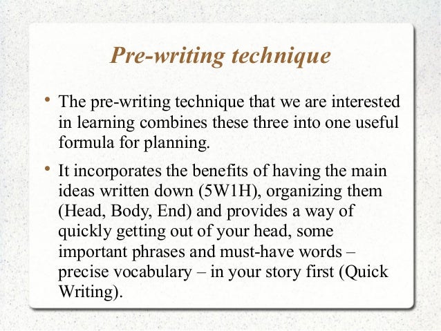 prewriting techniques
