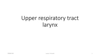 Upper respiratory tract
larynx
25/06/1441 Larynx Dr Kandil 1
 