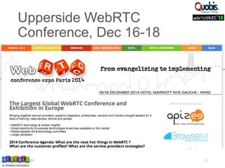 Upperside WebRTC
Conference, Dec 16-18
7/15/2014 2
 