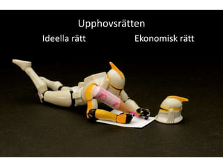Upphovsrätten
Ideella rätt       Ekonomisk rätt
 