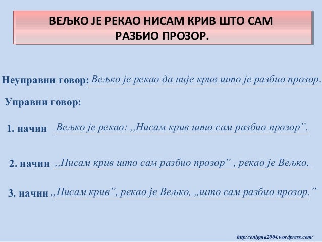 Upravni i neupravni govor