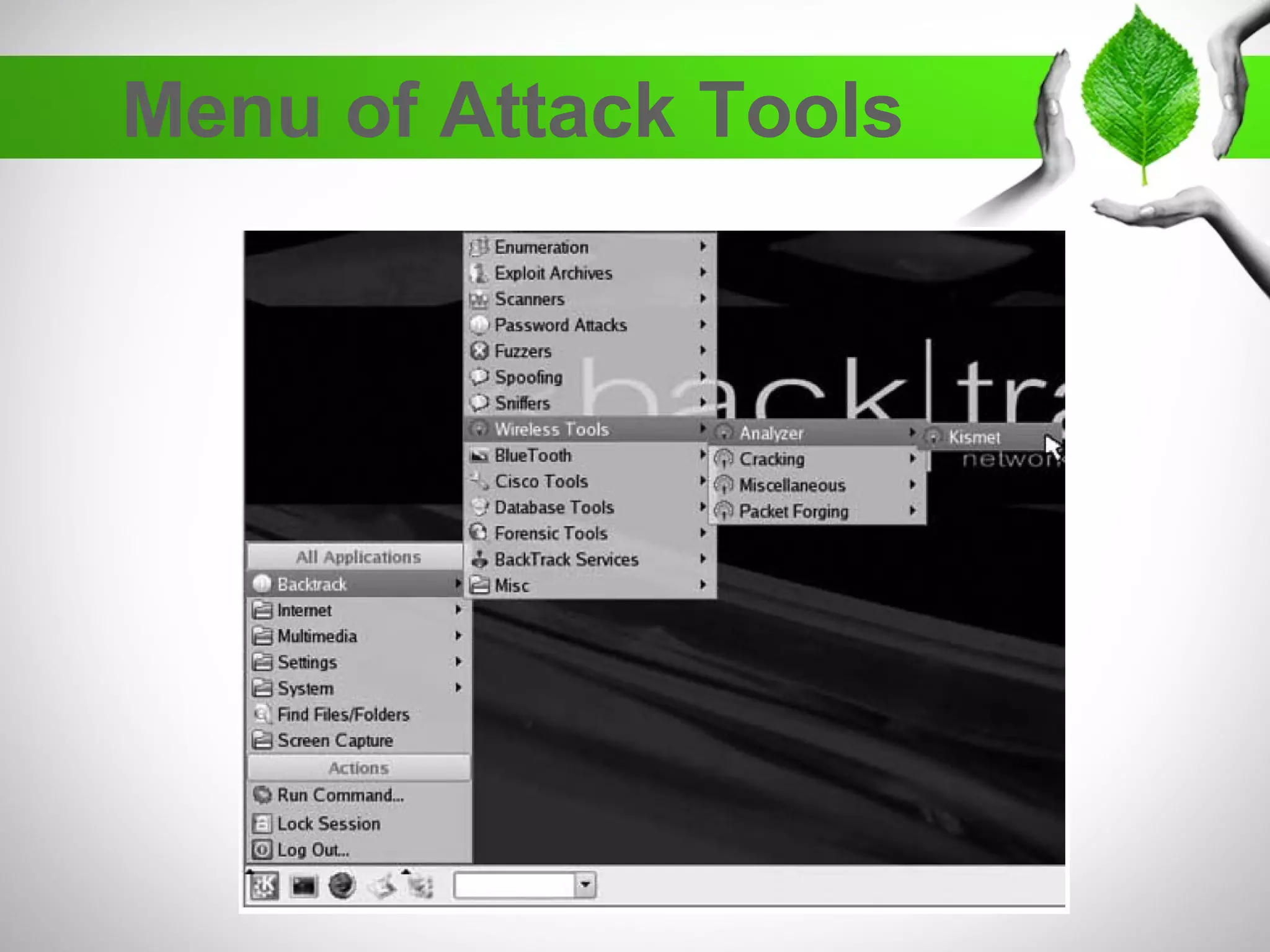 Menu of Attack Tools
 