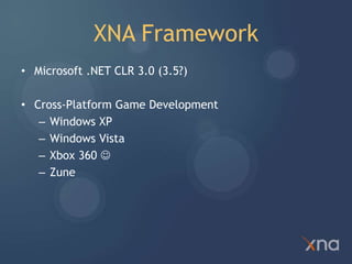 XNA Intro Workshop