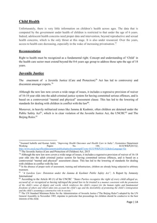 Child Rights in India, Stakeholder’s Report on Universal Periodic ...