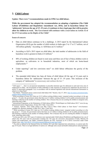 Child Rights in India, Stakeholder’s Report on Universal Periodic ...