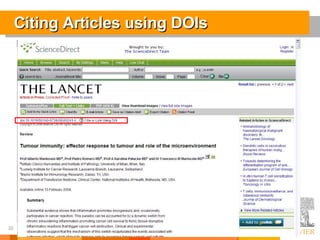 Citing Articles using DOIs 
