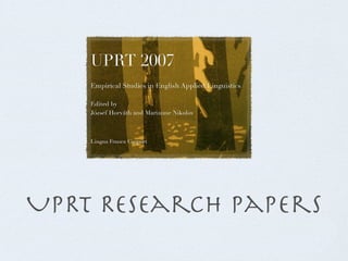 UPRT Research papers
 