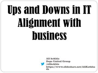 Ups and Downs in IT
  Alignment with
      business
 