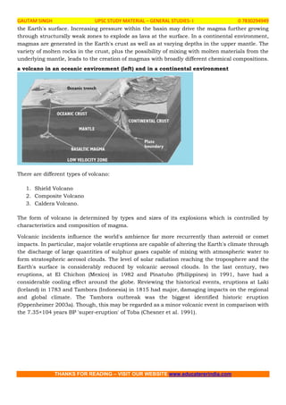 Magma Creatuin Upsc important geophysical phenomena such as earthquakes, tsunami ...