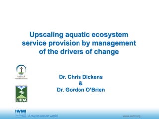Upscaling aquatic ecosystem
service provision by management
of the drivers of change
Dr. Chris Dickens
&
Dr. Gordon O’Brien
 