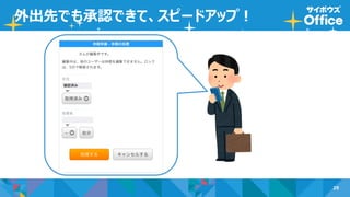 29
外出先でも承認できて、スピードアップ！
 