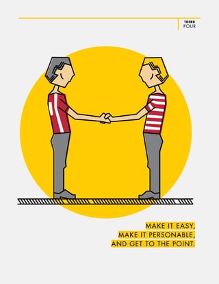 TREND
FOUR
MAKE IT EASY,
MAKE IT PERSONABLE,
AND GET TO THE POINT.
 
