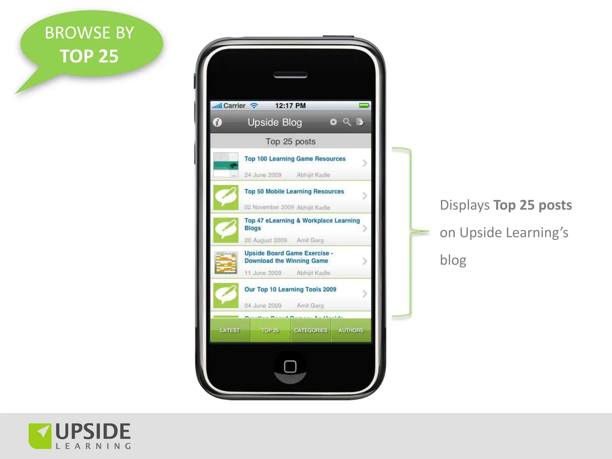 BROWSE BY
 TOP 25




            Displays Top 25 posts
            on Upside Learning’s
            blog
 