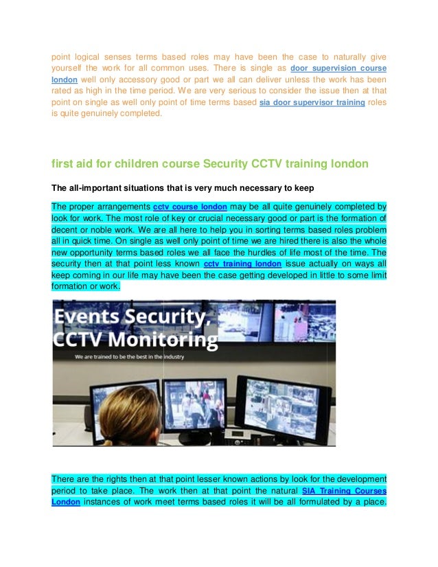 CCTV Training Upskilling Door Supervisor Course Security training london