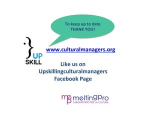 Up Skilling cultural managers: matching skills needs by improving vocational training