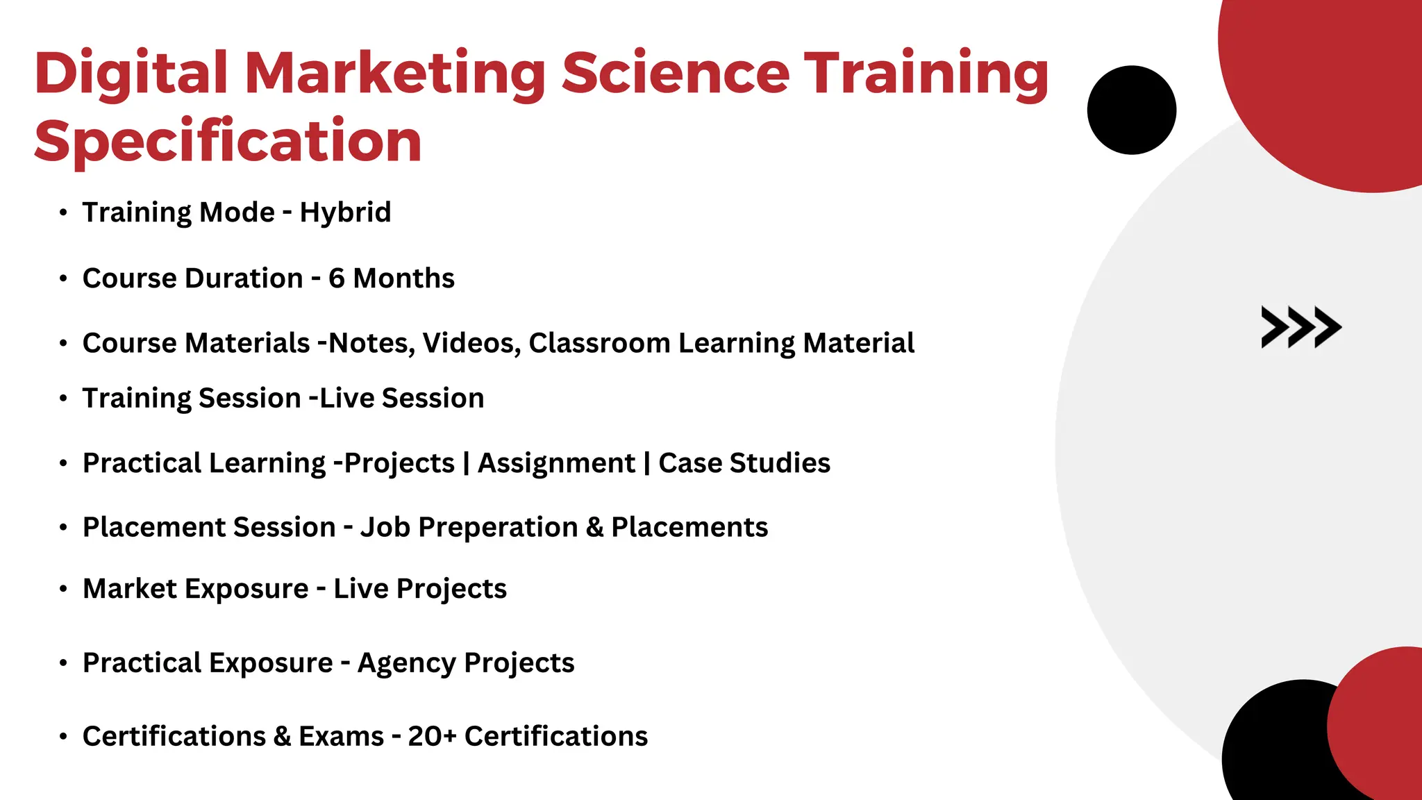 Digital Marketing Science Training Specification | PPT