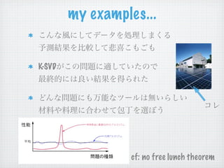 my examples...


K-SVD




                  cf: no free lunch theorem
 